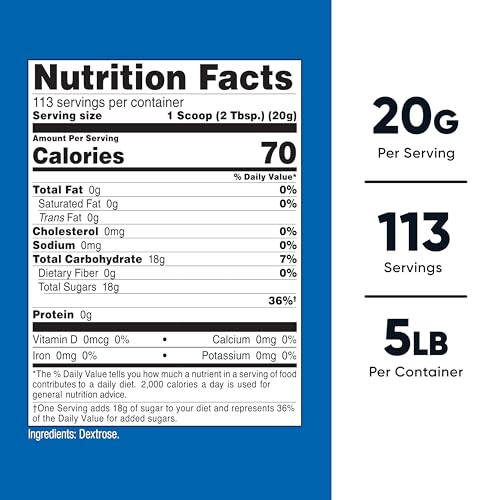 Image of Nutricost Dextrose Powder 5 LBS - Non-GMO, Gluten Free (Pack of 2)