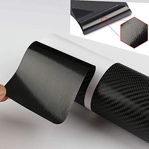 MAXMILO 4Pcs for Dodge Journey Door Sill Protector Reflective 4D Carbon Fiber Leather Sticker Decoration Door Entry Guard Door Sill Scuff Plate Stickers Auto Accessories for Dodge Journey (Red)