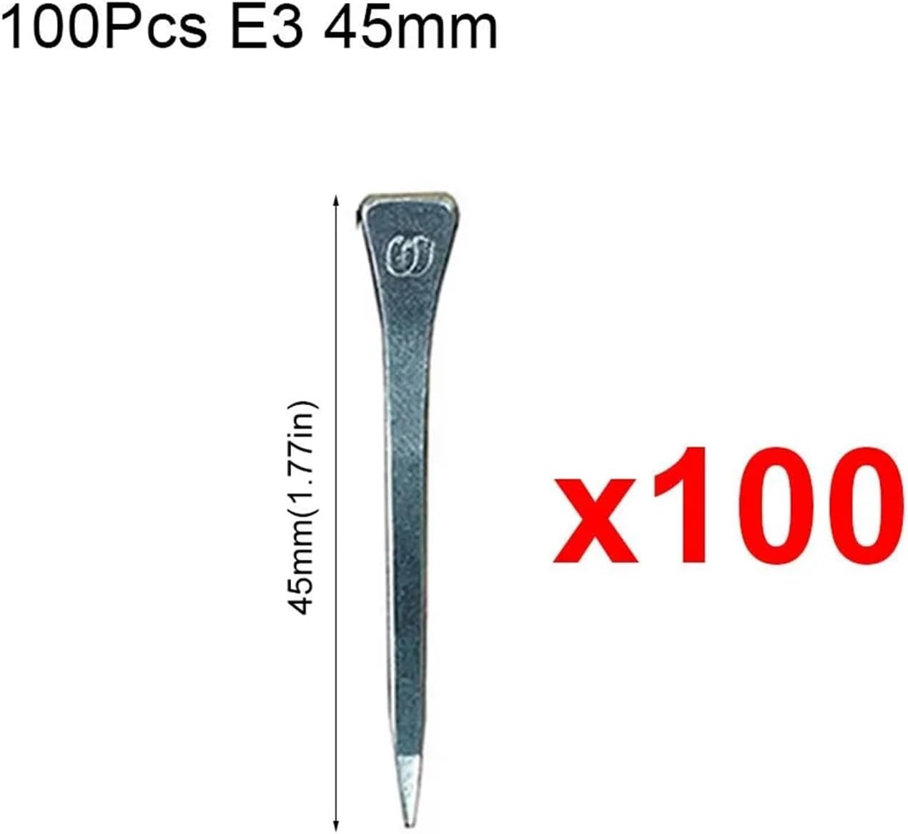 Lawsen Horseshoe Nails 100 Pcs Steel E2-E8 Hoof Nails – Practical Horse Equipment for Shoe Repair, Harness Upkeep & Riding Essentials for Horse Race Horse Training(100Pcs E3 45mm)