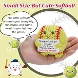 Weming Softball Gifts for Girls, Handmade Crochet Softball Plush with All Star Message Card, Cute Season Gift for Teen Player Daughter Teammate, Desk Locker Decor