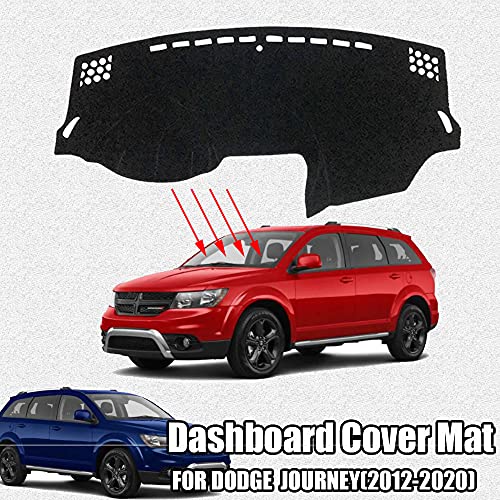 Great-luck Dashboard Cover Mat Custom Interior Accessories Dash Covers Reduces Glare Eliminates Cracking for Dodge Journey(2012 2013 2014 2015 2016 2017 2018 2019 2020)