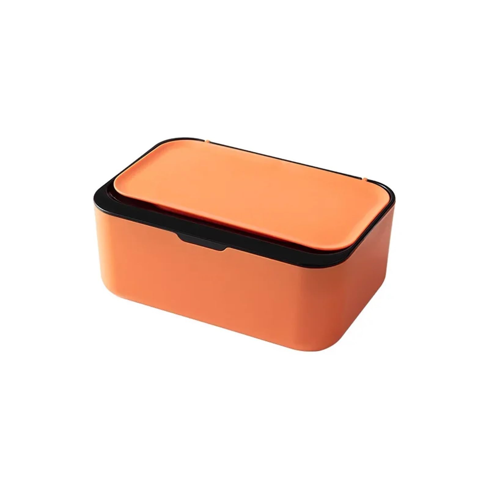 Tissue Box Portable Tissue Storage Box with Lid Dustproof Cover for Wet Wipes Dispenser Home Office Mask Storage Box Sealed Organizer(OrangeBlack)