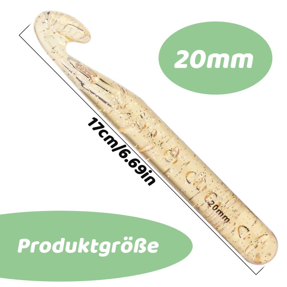 Aiguilles à Tricoter Pour Chaussettes Lot De 4 Grands Crochets à Tricoter 8-15mm - Poignées Ergonomiques Pour Arthrite Aiguilles Crochet