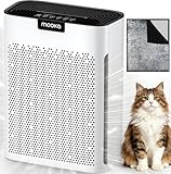 Air Purifiers for Home Large Room 2200 Ft² with Washable Filters, MOOKA H13 HEPA Air Purifier for Home Pets Bedroom with Fragrance, Air Cleaner for Smoke Dust Pollen Pets Hair Odor, KJ190 White