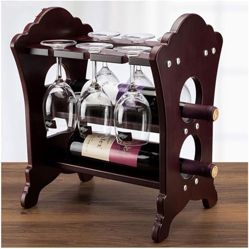Soporte para botellas de vino de madera maciza miniatura 3