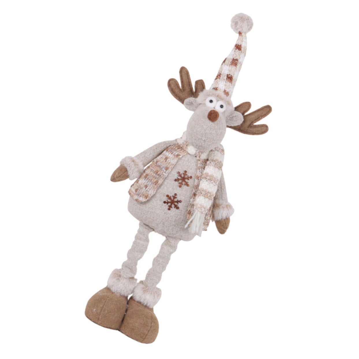 Zerodeko Statuetta Natalizia a Forma di Renna Cappello a Punta in Stoffa e Cotone Pp, Decorazione da Tavolo Creativa e Calda per Arredamento Casa e Bar a Tema Natale
