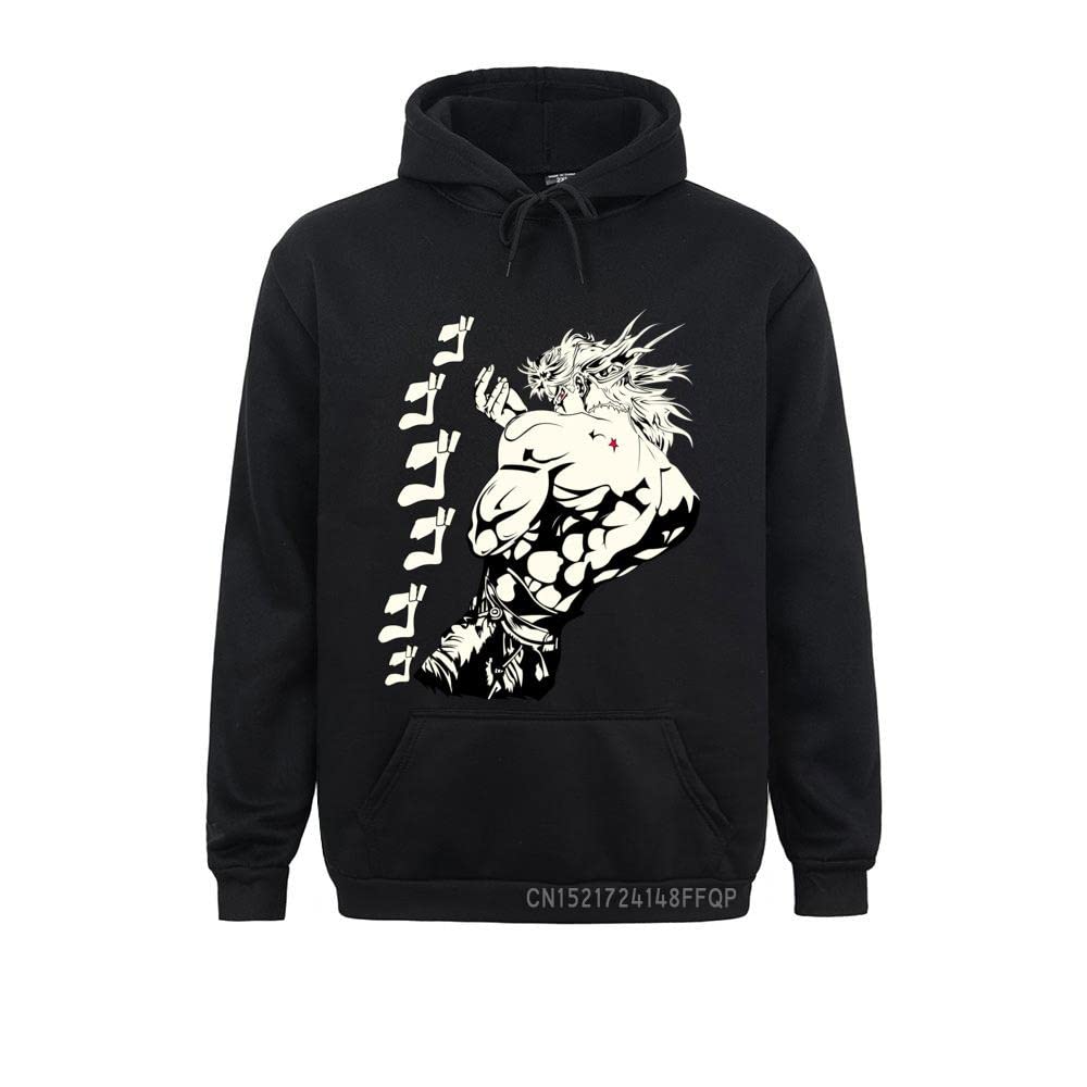 GenericDio Brando JoJoss Bizarres Adventures Sweatshirt Men Hoodie Soft Pullover Joestar Anime Kujo ß|ооԀ Otaku Crusader Top Japan Manga (Black, XL)