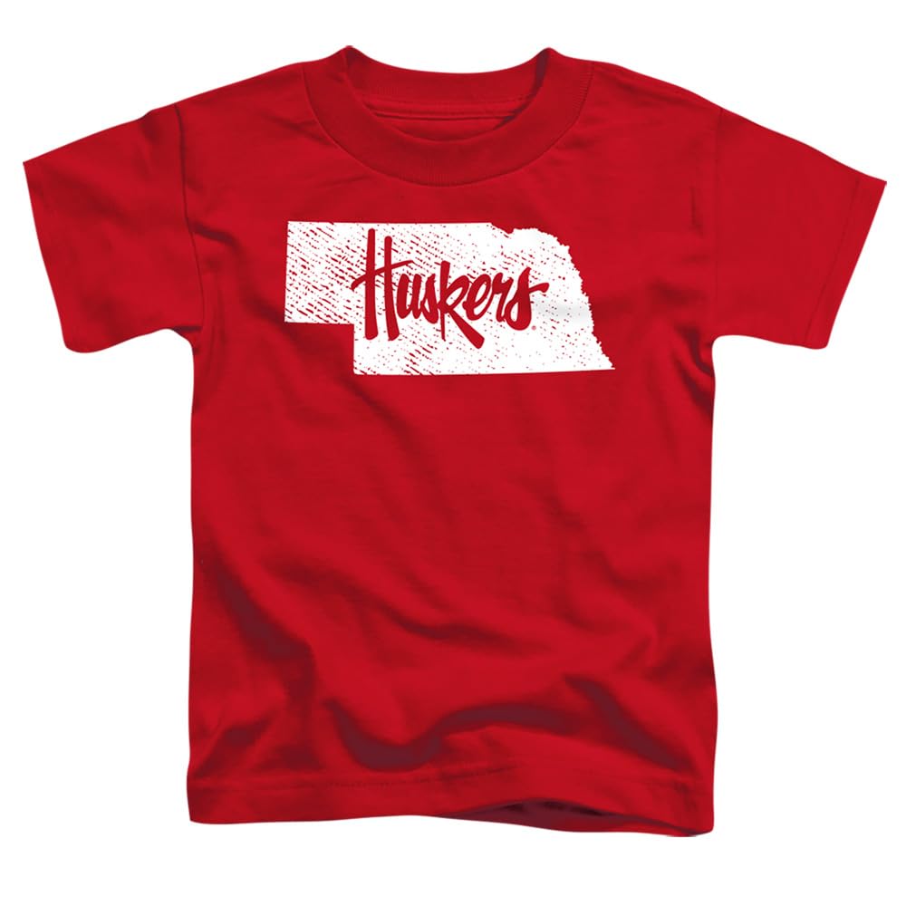Nebraska Cornhuskers Official State Shape Unisex Toddler T Shirt,Red, 2