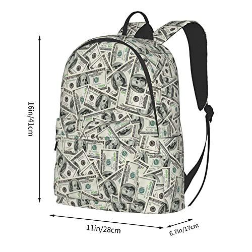 16 inch backpack US Dollar Money Laptop Backpack Full Print School Bookbag Shoulder Bag for Travel Daypack4