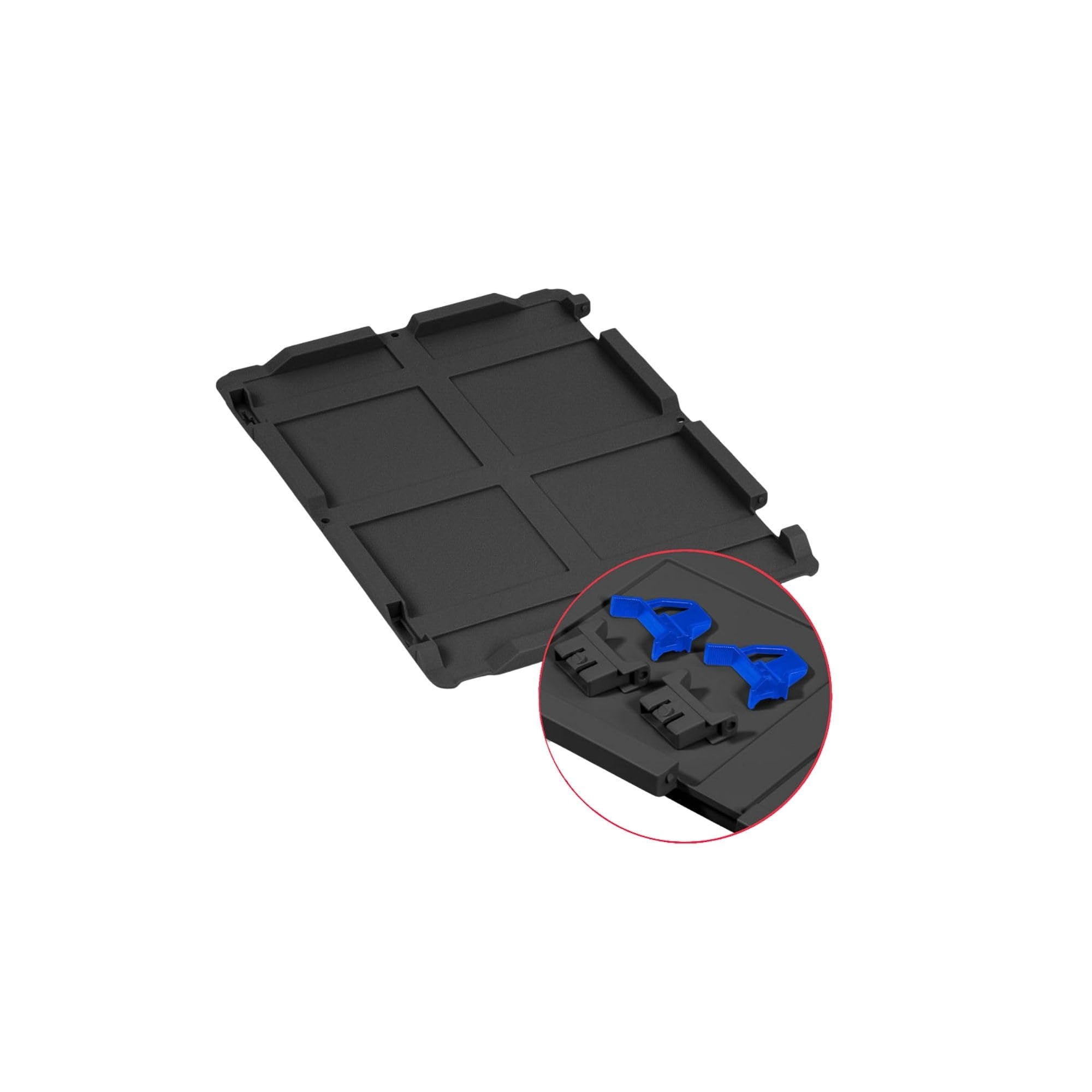 PROREGAL SuperSparSet 5x Eurobox NextGen Grip mit Scharnierdeckel & blauen Schiebeschnappverschlüssen, HxBxT 22x30x40cm, 20L, Schwarz, Griffe zu, Eurobehälter, Transportbox, Transportbehälter