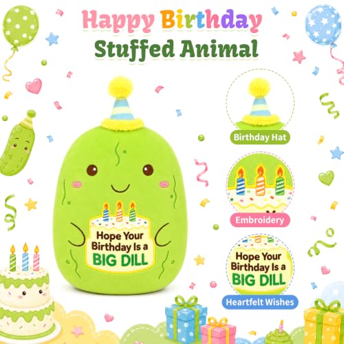 Image of Pickle Stuffed Animal - 10inch Birthday Stuffed Animal Pickle Plush Toy