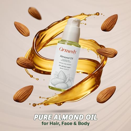 Image of 100% Pure Cold Pressed Sweet Almond Oil 30ml - Natural Unrefined Oil for Hair Growth, Skin, Face & Moisturizing