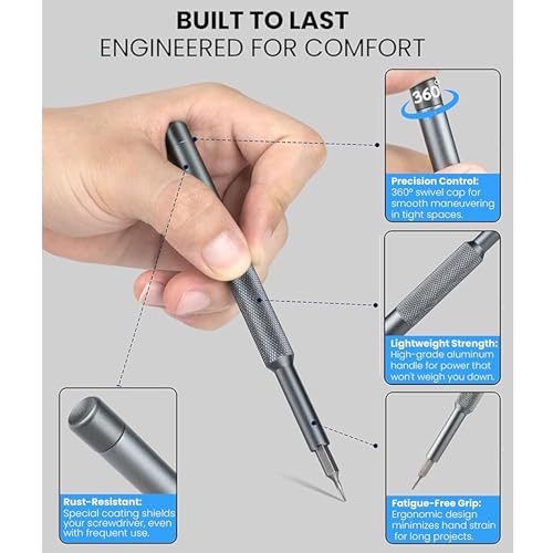 Image of Card Holder 25-IN-1 Precision Small Screwdriver Set, Professional Mini Bit Tool Set for Glasses, Watch, Ring Doorbell, Electronic，Computer，high-strength steel Screw Driver，Magnetic，Gift for Mens