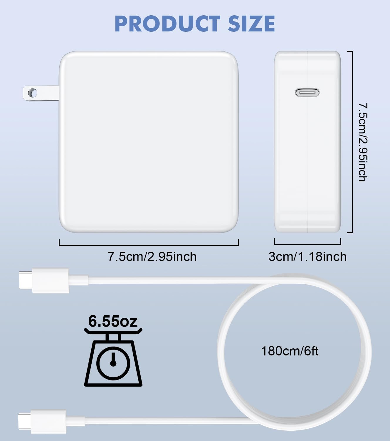 USB C Laptop Charger 100W GaN Fast Charging Universal Replacement for MacBook Charger, HP, Dell XPS, Lenovo, Acer, ASUS, MSI Computer Tablet Phone Type C AC Adapter Power Cord 6.5ft 5A 45W 36W PD 3.0 image 6 of 6 B0DMT2GN1X