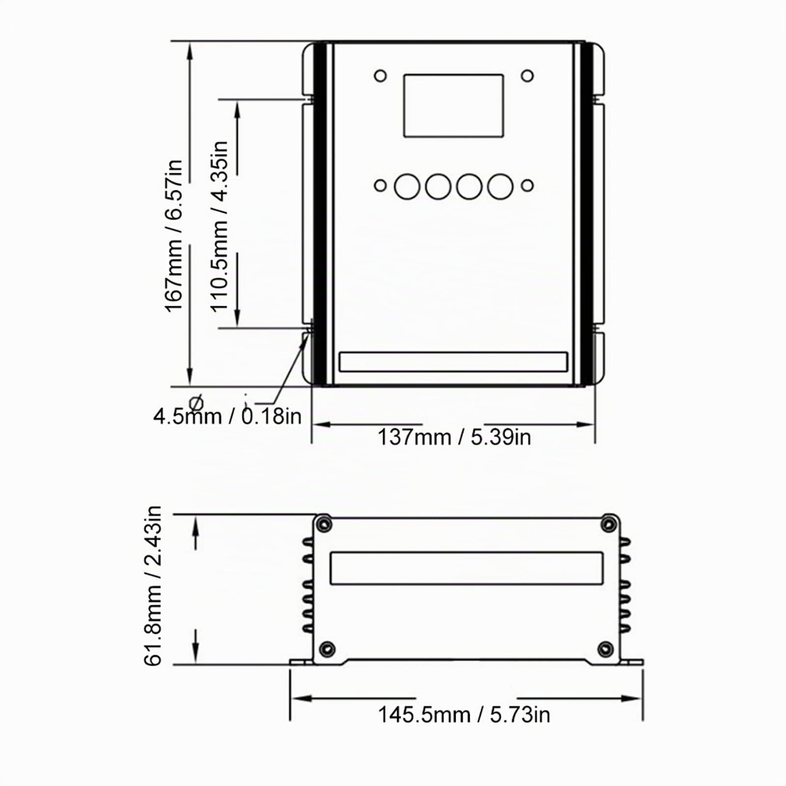 ciciglow Regolatore di carica ibrido solare eolico,solare fotovoltaico eolico 1000W 8100W,LCD,identificazione automatica 24V 48V,MPPT,per turbina eolica,pannello solare,