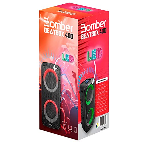 Caixa de Som BOMBER BeatBox 400 Portátil Bluetooth com Led 12Watts RMS - Bomber