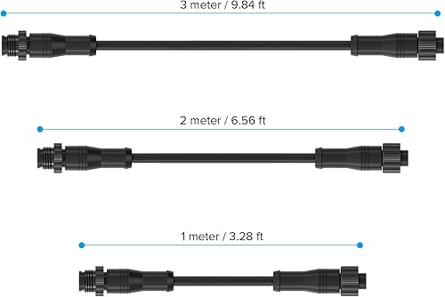 Miniatura 2 de BTF-LIGHTING 9.84ft 3 Pin 18AWG IP68 Cable de extensión con conectores macho y hembra para un solo color WS2811 WS2812B etc Tira LED 0.591 in tuerca