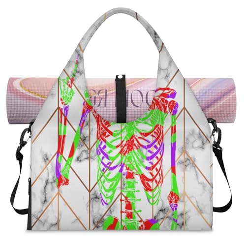 Bolsa deportiva de calaveras con compartimento separado para zapatos L