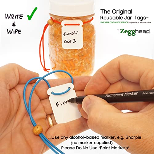 Zegghead Mason Jar Labels, Jar Tags With Elastic String Sharpie & Copic Compatible, Bottle Labels, Spice Labels, Canning Labels, Made In Usa 901750 #TOP3