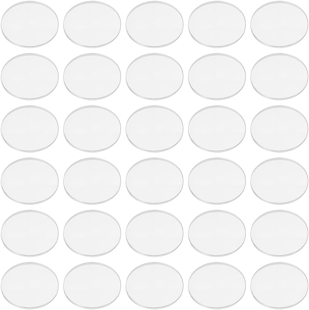 GORGECRAFT 80Pcs Clear Round Miniature Bases 3cm Acrylic Circle Blanks 2mm Thick Transparent Acrylic Discs Clear Board Panel Action Figure Display Base for DIY Projects Festival Decor Painting