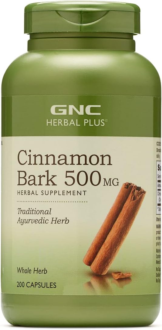 GNC Herbal Plus Cinnamon Bark 500mg, 100 Capsules, Traditional Ayurvedic Herb : Health & Household