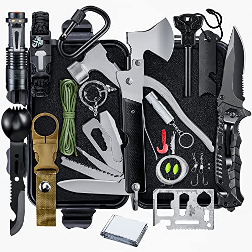 ACEROMT Gifts for Men Dad Him Husband Fathers Day - Survival Kit - Survival Gear and Equipment15 in 1 - Camping Accessories Cool Gadget Birthday Day Gifts for Men Husband Guy