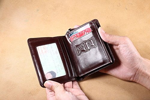 Men's Italian Genuine Cowhide Leather Extra Capacity RFID Bifold Wallet4