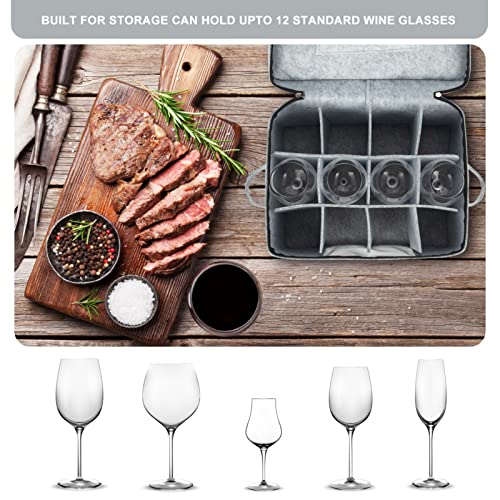 Foyego Wine Glass Storage Boxes, Stemware Storage Cases With Divider, China Storage Containers Box For 12 Crystal Glassware,Goblets,Wine Glasses,Drinkware Packing & Moving #TOP5