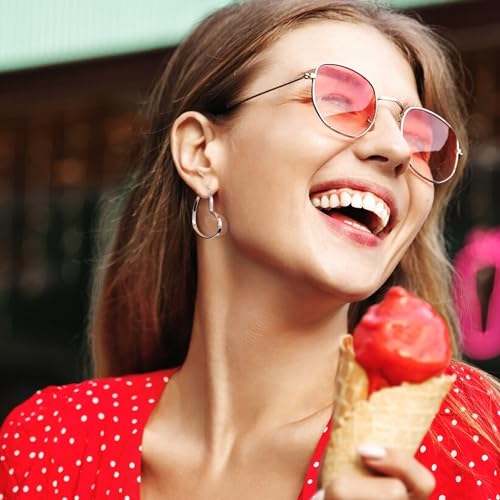 925 Sterling Silver Heart Earrings for Women Girls Hypoallergenic Large Silver Heart Hoop Earrings Lightweight Heart Earrings for Jewelry Gifts（40mm Size）2