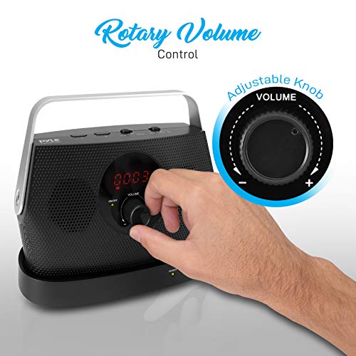 Pyle Wireless Tv Listening Speaker - Hi-Fi Bedside Digital Assisted Tv Amplifier For Hearing Impaired, Portable Speaker For Seniors W/Audio In, Optical In, Headphone Jack, Clock Display - Ptvsp50Bk #TOP2