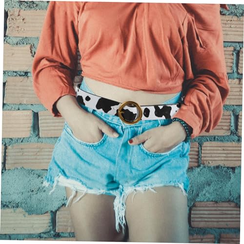 Ethnic Style Cow Print Waistband for Women Premium Imitation Leather Pin Buckle Belt Lightweight Casual Jeans Dress Accessory Fashion Strap for Daily Wear2