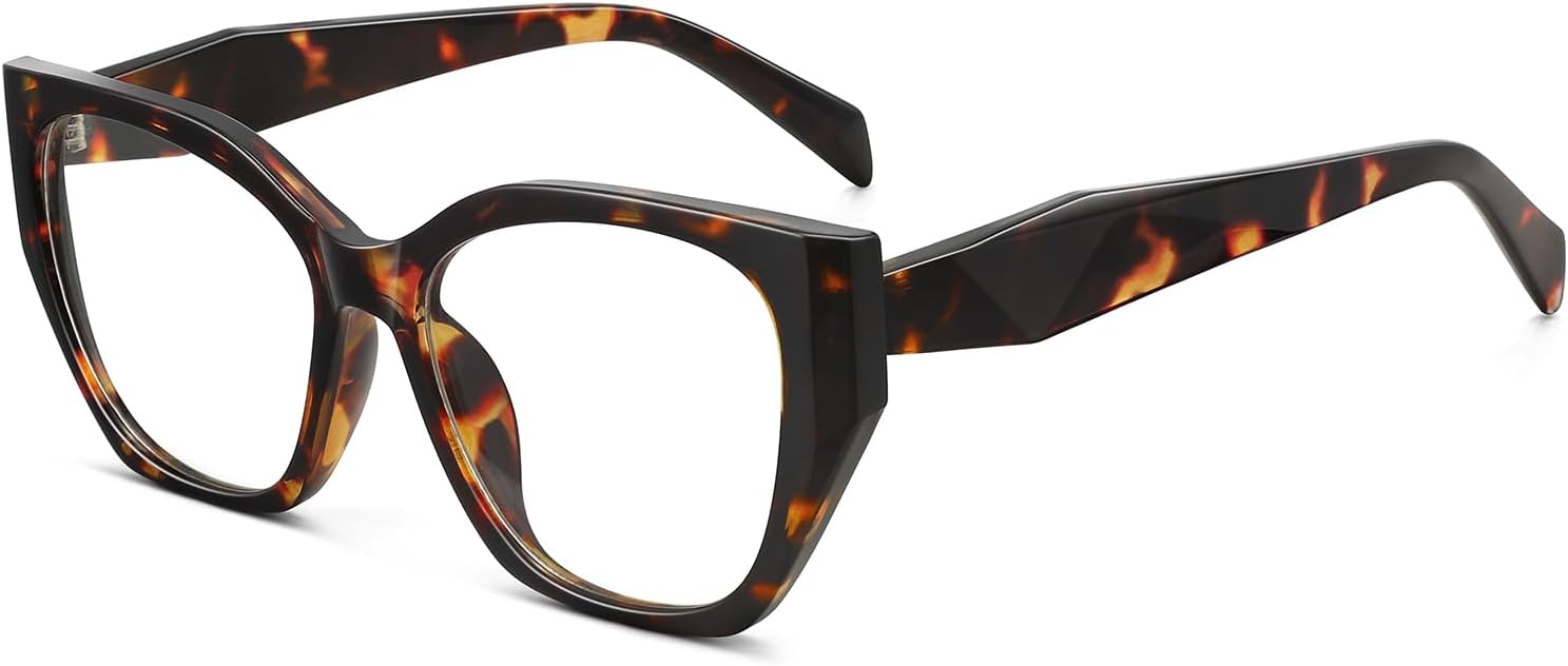 MEETSUN Blue Light Blocking Glasses for Women Trendy Cat Eye Frame | Computer gaming glasses, UV400, anti ryestrain, daily wear, chic outfits, digital screen filter, non-prescription