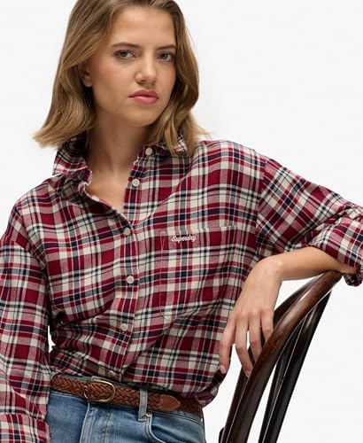 Chemise à carreaux manches longues en flanelle femme Superdry - vue 3