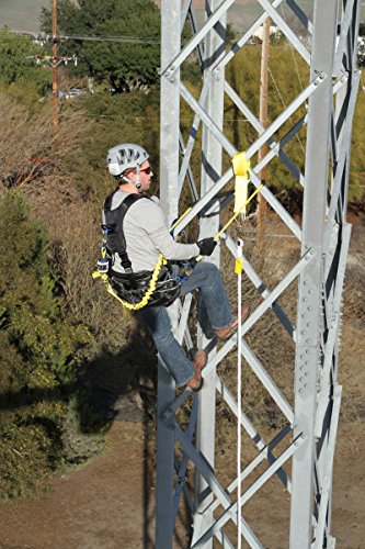 Image of 3M DBI-SALA EZ-Stop 1246193 6' 100 Percent Shock Absorbing Lanyard, Elastic Web, Aluminum Snap Hook At Center, Aluminum Rebar Hooks On Leg Ends, Navy /Yellow