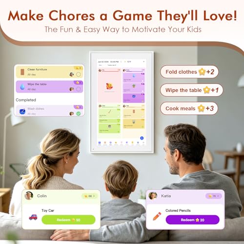 Image of 15.6 inch Digital Calendar - Touchscreen Smart Family Planner & Chore Organizer