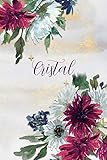  Cristal: Personalized Journal Gift Idea for Women (Burgundy and White Mums)