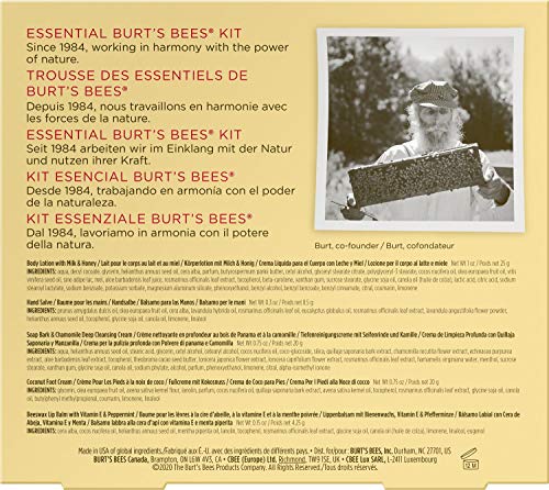 Burt's Bees Essential Gift Set, 5 Travel Size Products - Deep Cleansing Cream, Hand Salve, Body Lotion, Foot Cream And Lip Balm #TOP1