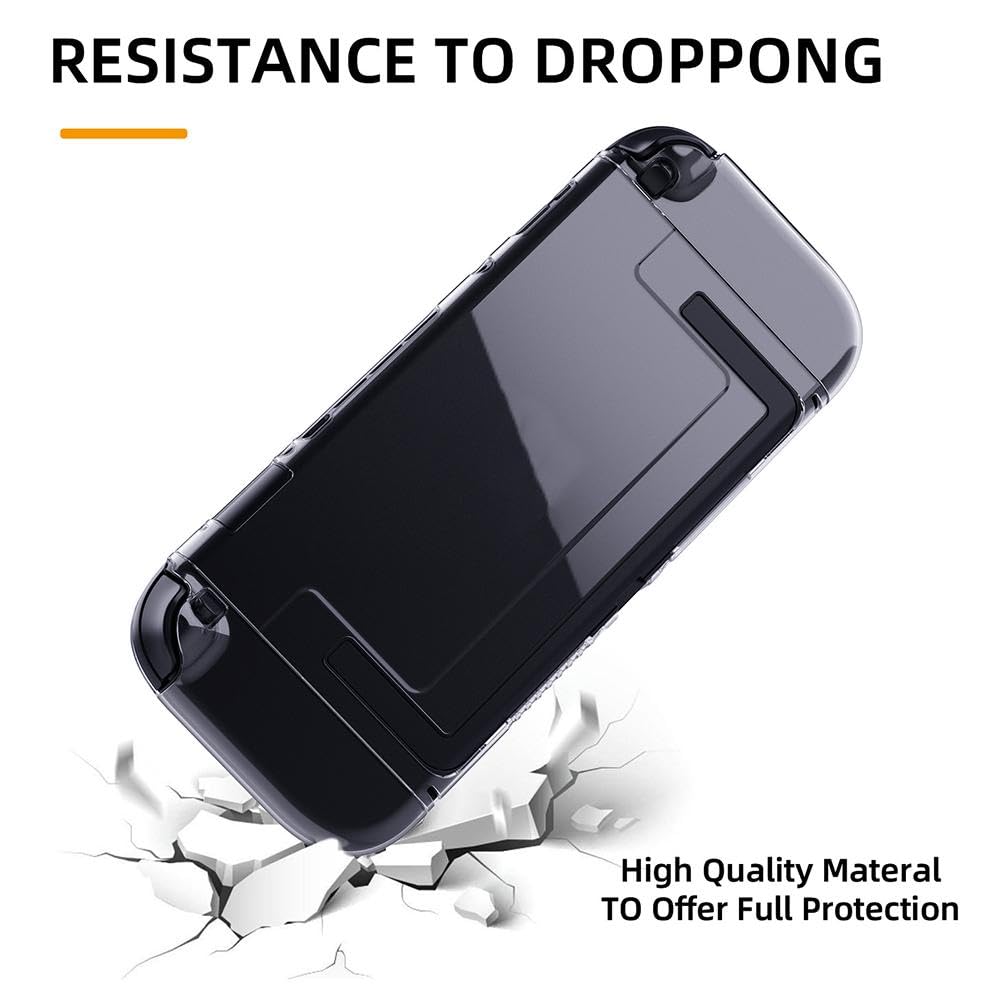 Custodia protettiva rimovibile per Switch2 con manici staccabili - PC+TPU doppio materiale, design trasparente, 1,5 m testato contro le cadute