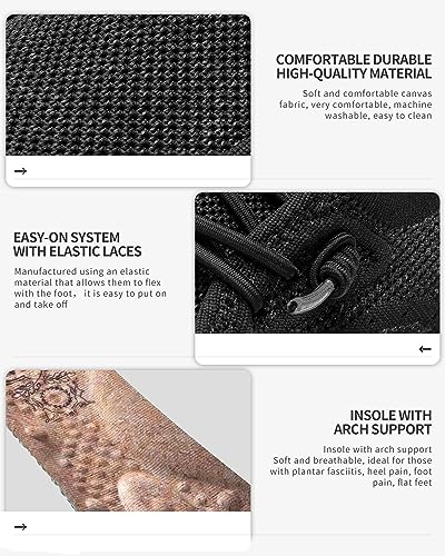 Image of 1TAZERO Men's Extra Wide Slip-On Shoes Loafers Orthopedic Diabetic Shoes for Swollen Feet Comfortable Walking with Arch Support for Plantar Fasciitis