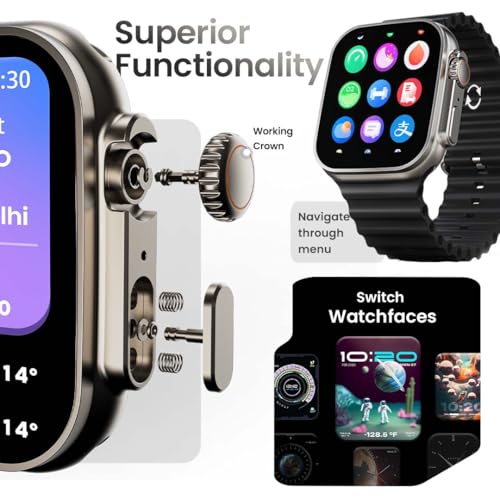 Boult Crown Smart Watch 1.95'' Display, Bluetooth Calling, Working Crown, Zinc Alloy Frame, 900 Nits Brightness, AI Voice Assistant, SpO2... - Image 6