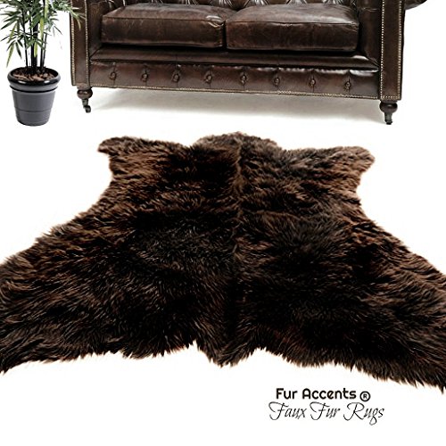 Tapete decorativo piel oso marrón 5'x8' miniatura 7