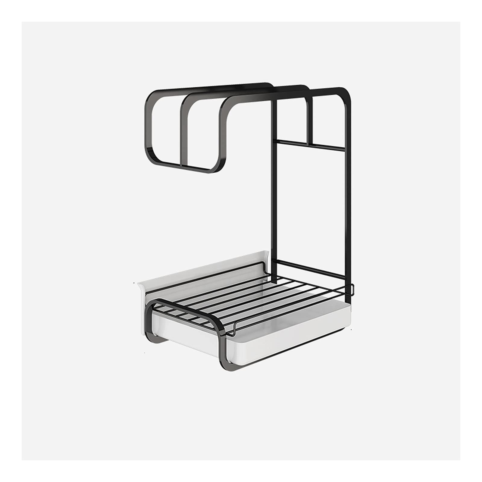 Mensole Bagno Mensole Galleggianti Portalavello Cucina, Mensola Bagno, Distributore di Sapone in Acciaio Inossidabile Organizzatore di Spugne, Spazzola per Piatti Stendino con Vaschetta di Scarico Rim