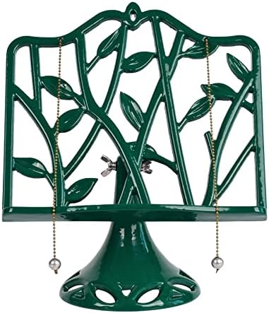 MINLUFUL Cookbook Stand, Vintage Bamboo Pattern Metal Recipe Holder Cast Iron Cookbook Stand Multi-Angle Recipe Holder for Kitchen Counter Cooking Reading Hands Free, Green