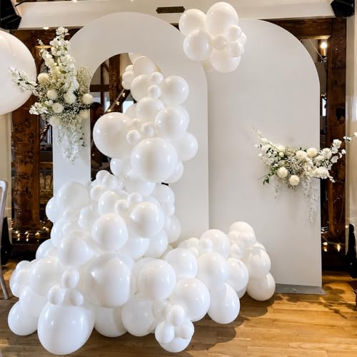 Image of Togvu White Balloons 50Pack 12 Inch White Latex Party Balloons for Birthday Party Wedding Engagement Bridal Baby Shower Decorations