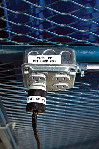 Image of Brady Authentic (M21-375-423) Harsh Environment Polyester Label for Barcode, Solar Panel, and Printed Circuit Board, BlackonWhite- For M210, M210-LAB, M211, BMP21-PLUS and BMP21-LAB, .375 inchW 21'L