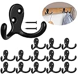 【Fácil de instalar】: Ganchos Percheros De Pared, este paquete incluye 14 ganchos grandes de pared pesados, 28 tornillos en total. Fácil de instalar, Un gancho está reforzado con 2 tornillos, pueden funcionar bien juntos para sujetar tus cosas.