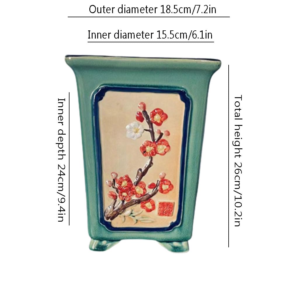 Ceramiczne doniczki na storczyki z otworami, antyczna i postarzana kwadratowa ceramiczna doniczka na storczyki, ceramiczna doniczka na rośliny powietrzne z otworami, spodek na doniczkę na motyle,