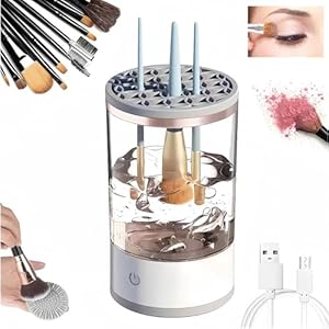 Makeup Brush Cleaner Machine,Makeup Brush Cleaner,Electric Makeup Brush Cleaner,Brushly Pro Cosmetic Brush Cleaner,Brush Cleaner For All Size Makeup Brush