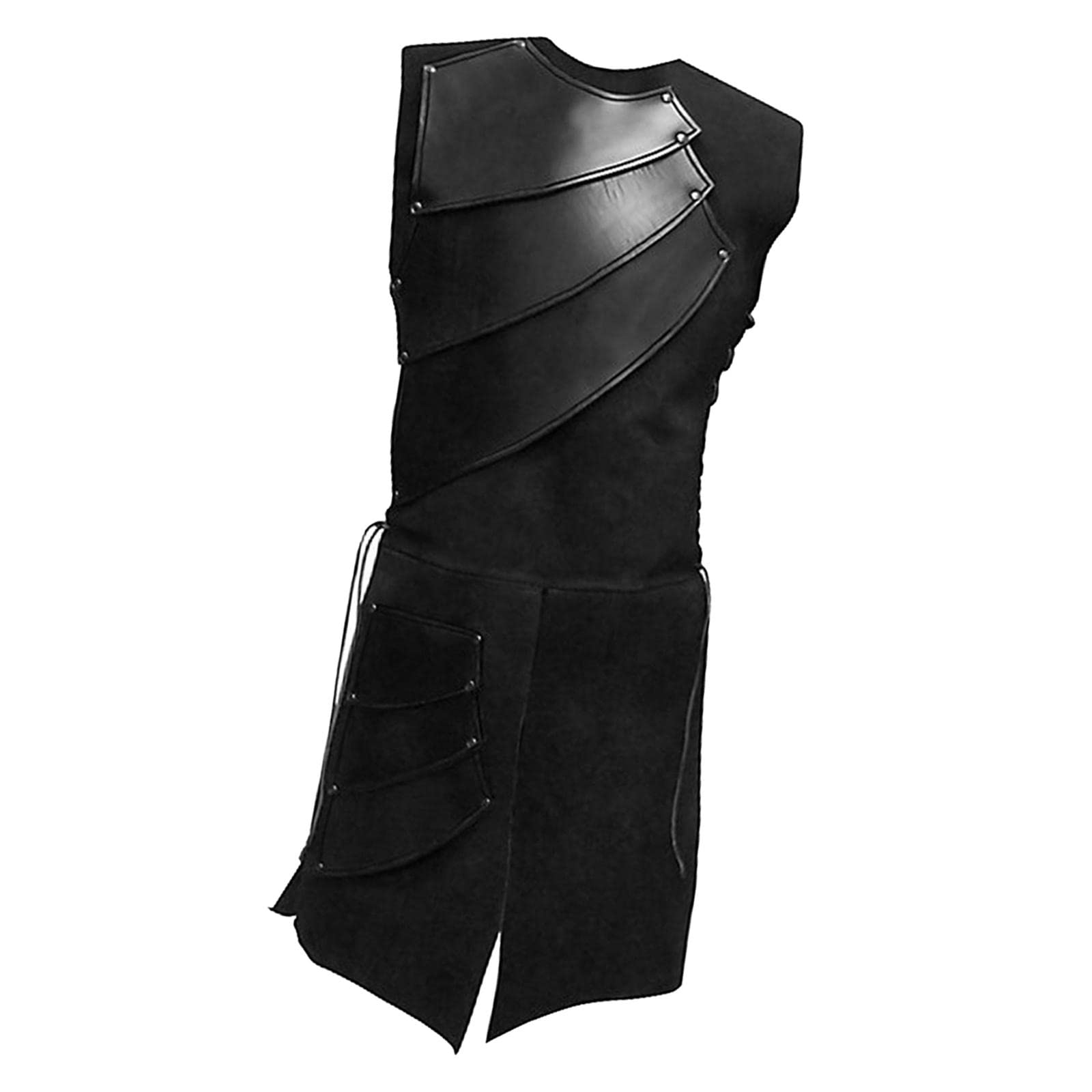 Men's Medieval Waistcoat Laced Sleeveless Vest for Cosplay Black XL | Clothing, Shoes & Accessories | Mens Clothing | Coats & Jackets-image-14