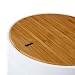 Papelera para baño de Poliestireno, tapa en Madera de Bambú Natural.